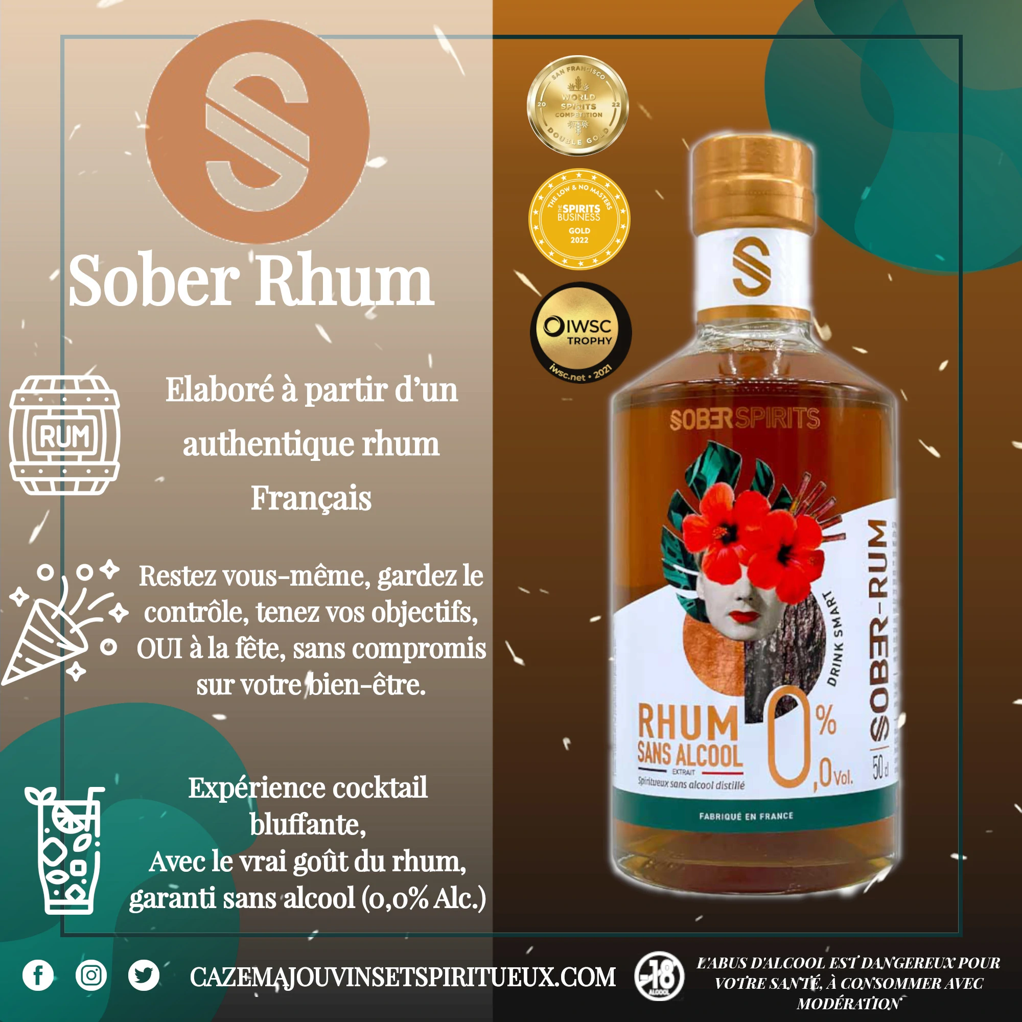 Sober Spirits Rhum Sans Alcool 50 cl